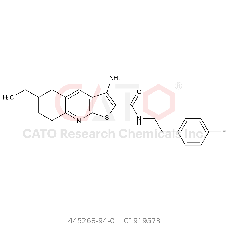 CAS No.:445268-94-0,3-amino-6-ethyl-N-[2-(4-fluorophenyl)ethyl]-5,6,7,8-tetrahydrothieno[2,3-b]quinoline-2-carboxamide