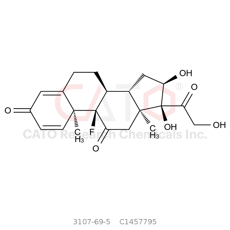 CAS No.:3107-69-5,（16α）-9-氟-16,17,21-三羟基-孕甾-1,4-二烯-3,11,20-三酮
