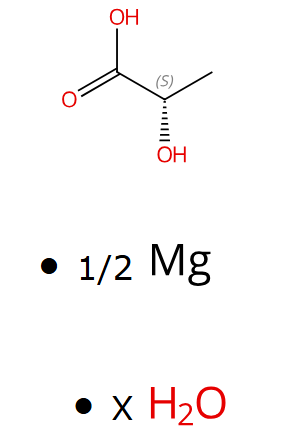 L-乳酸 镁盐水合物 Magnesium L-lactate hydrate CAS 1220086-24-7 结构式 Chemical Structure