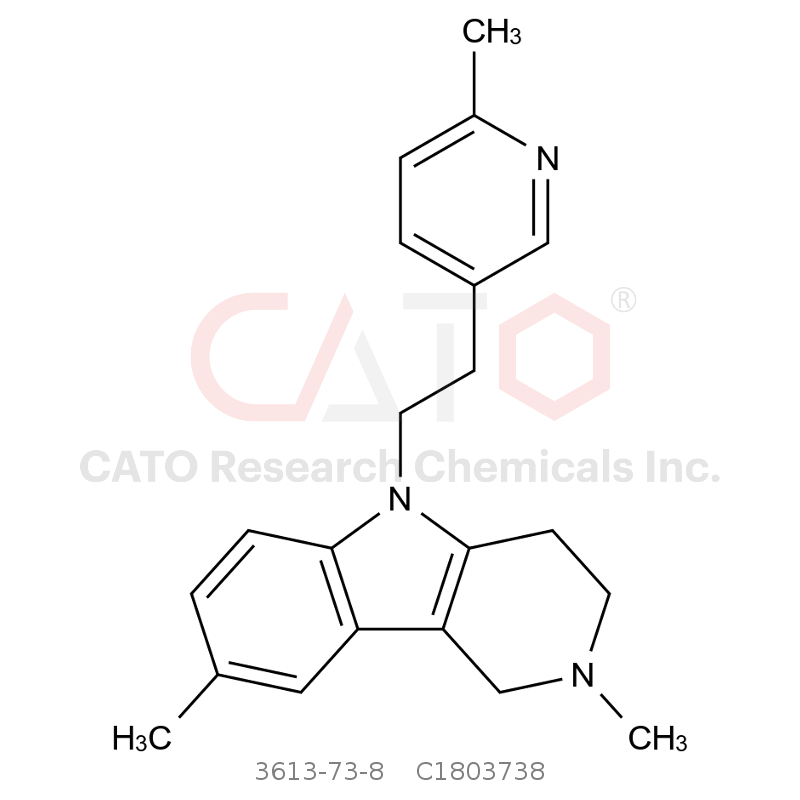CAS No.:3613-73-8,2,8-二甲基-5-(2-(6-甲基吡啶-3-基)乙基)-2,3,4,5-四氢-1H-吡啶并[4,3-b]吲哚