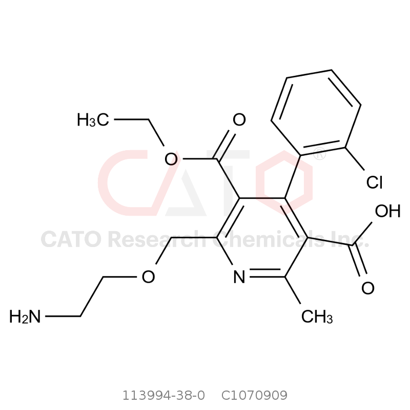 CAS No.:113994-38-0,2-[(2-Aminoethoxy)methyl]-4-(2-chlorophenyl)-6-methyl-3,5-pyridinedicarboxylicacid 3-ethylester