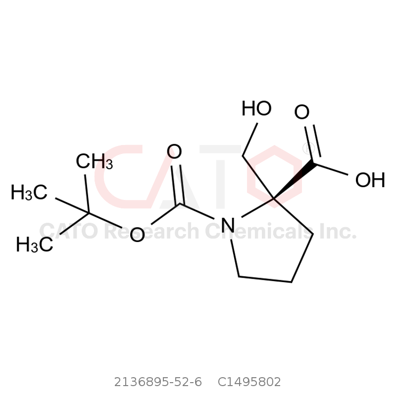 CAS No.:2136895-52-6,(S)-1-(叔丁氧羰基)-2-(羟甲基)吡咯烷-2-羧酸