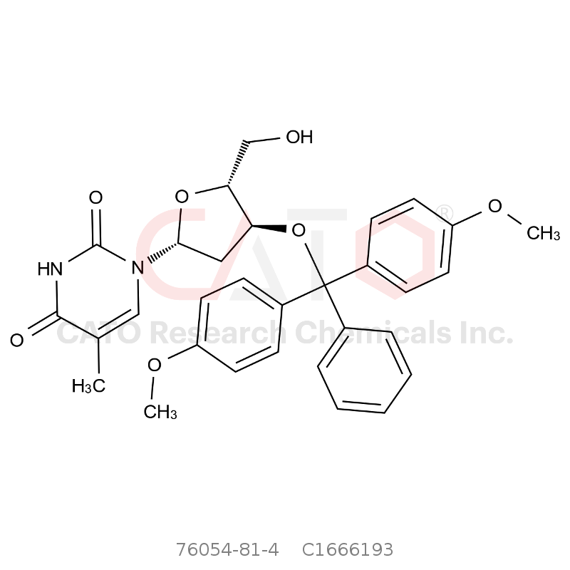 CAS No.:76054-81-4,1-（（2R，4S，5R）-4-（双（4-甲氧基苯基）（苯基）甲氧基）-5-（羟甲基）四氢呋喃-2-基）-5-甲基嘧啶-2,4（1H，3H）-二酮
