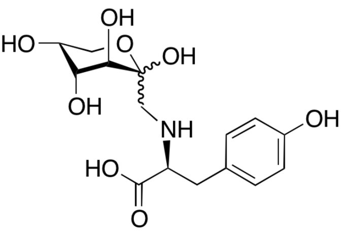 N-（1-脱氧-D-果糖-1-基）-L-酪氨酸 N-(1-Deoxy-D-fructos-1-yl)-L-tyrosine CAS 34393-22-1 结构式 Chemical Structure