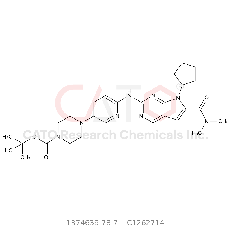 CAS No.:1374639-78-7,4-[6-(7-Cyclopentyl-6-dimethylcarbamoyl-7H-pyrrolo[2,3-d]pyrimidin-2-ylamino)-pyridin-3-yl]-piperazine-1-carboxylic acid tert-butyl ester