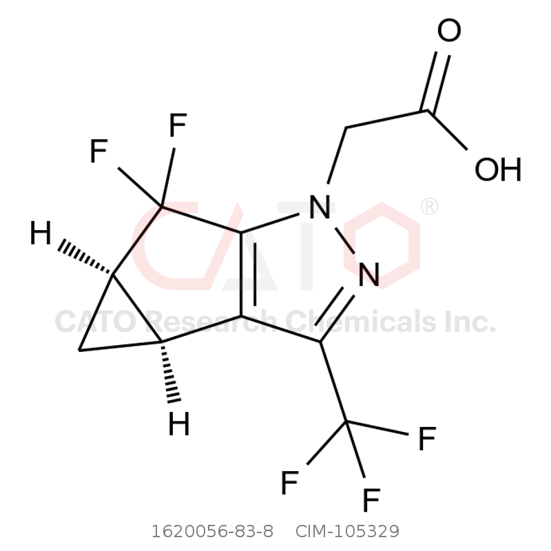 CAS No.:1620056-83-8,(3bS,4aR)-5,5-Difluoro-3b,4,4a,5-tetrahydro-3-(trifluoromethyl)-1H-cyclopropa[3,4]cyclopenta[1,2-c]pyrazole-1-acetic acid