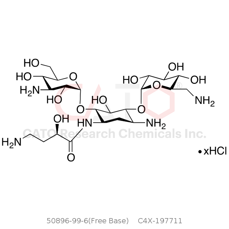 CAS No.:50896-99-6(Free Base),Amikacin EP Impurity G ·X HCl