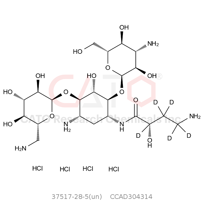 CAS No.:37517-28-5(un),阿米卡星-D5 4HCl
