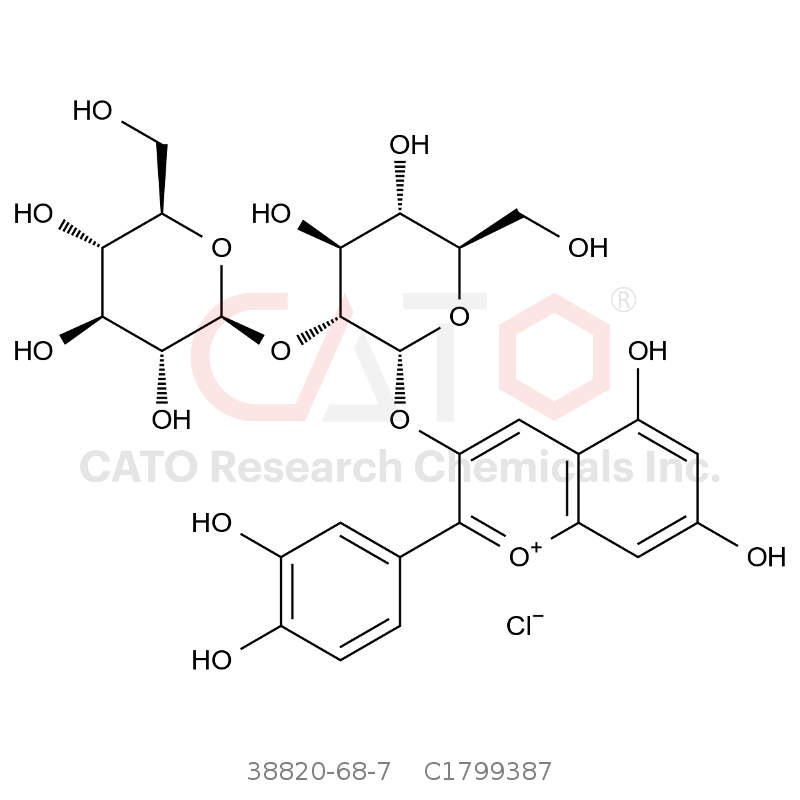 CAS No.:38820-68-7,矢车菊素-3-槐糖苷