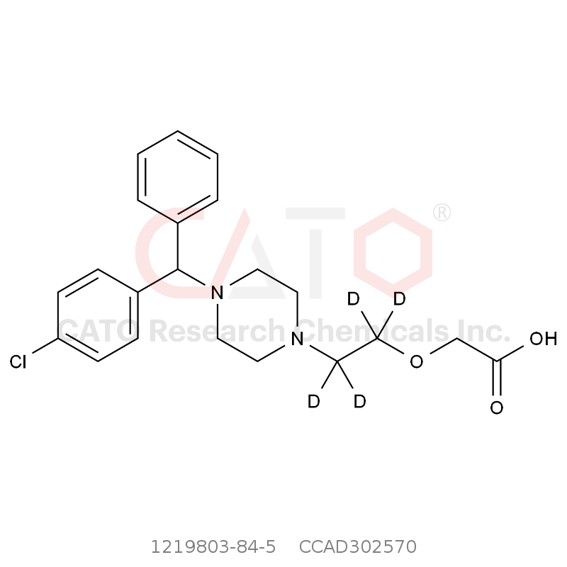 CAS No.:1219803-84-5,(±)-Cetirizine-d4 (ethoxy-d4)