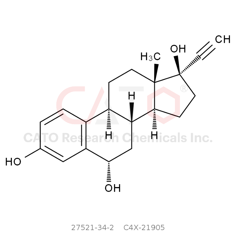 CAS No.:27521-34-2,Ethinylestradiol EP Impurity E (6-alpha-Hydroxy Ethynylestradiol)