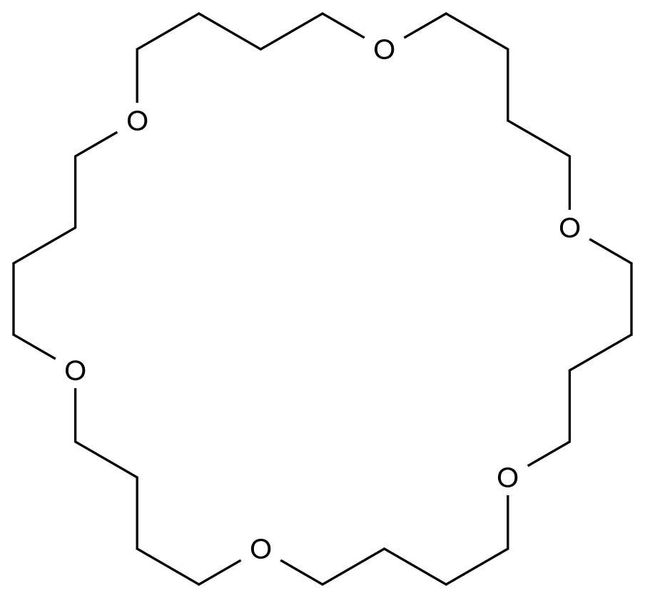 30-冠-6（1,6,11,16,21,26-六氧杂环三亚癸烷） 30-Crown-6 (1,6,11,16,21,26-Hexaoxacyclotriacontane) CAS 64001-05-4 结构式 Chemical Structure