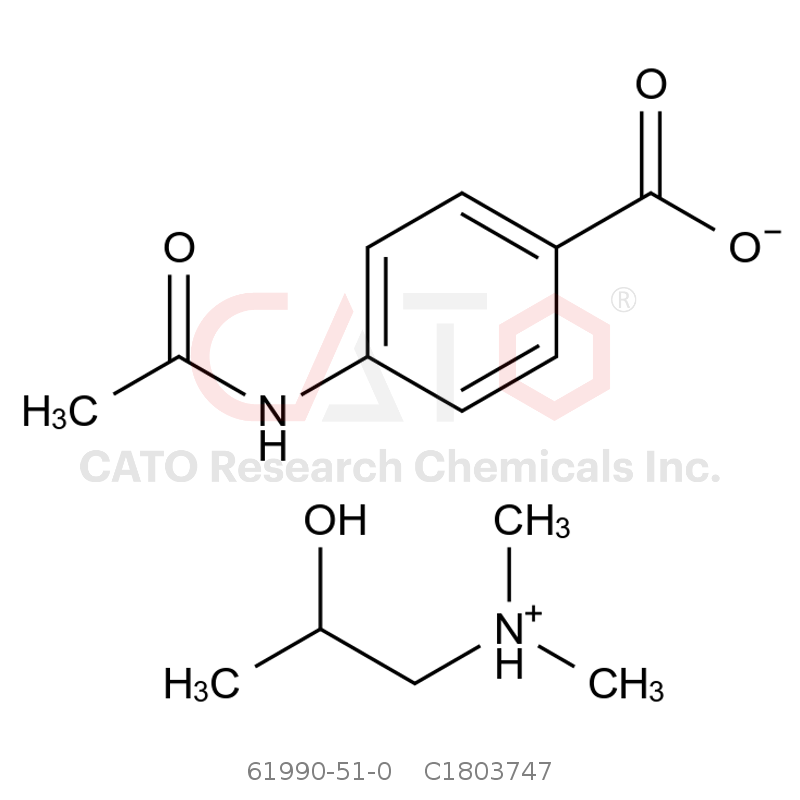 CAS No.:61990-51-0,2-羟基-N,N-二甲基丙-1-铵-4-乙酰氨基苯甲酸盐