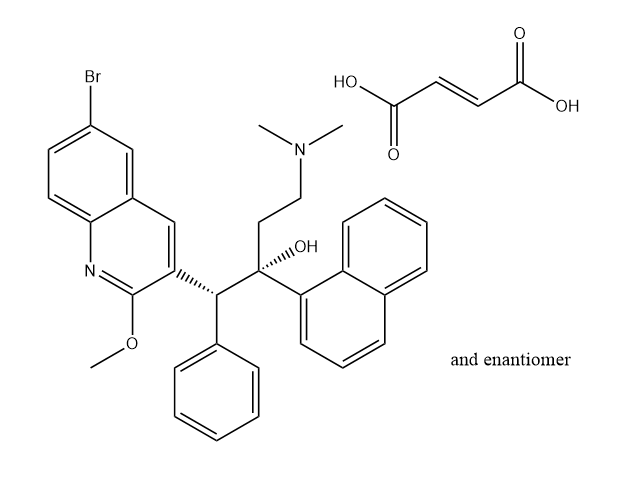 富马酸贝达喹啉（对映体混合物） Bedaquiline Fumarate (Mixture of Enantiomers) CAS 2747938-36-7 结构式 Chemical Structure