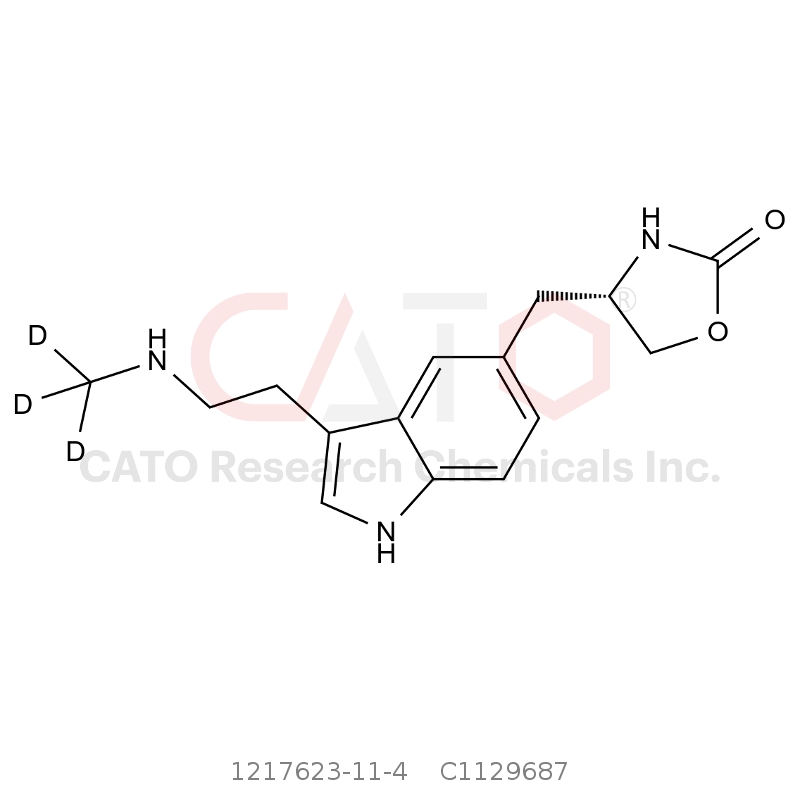 CAS No.:1217623-11-4,N-Desmethyl Zolmitriptan-D3