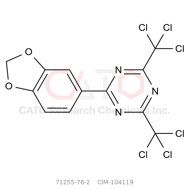 CAS No.:71255-78-2,2-(1,3-苯并二氧戊环-5-基)-4,6-双(三氯甲基)-1,3,5-三嗪
