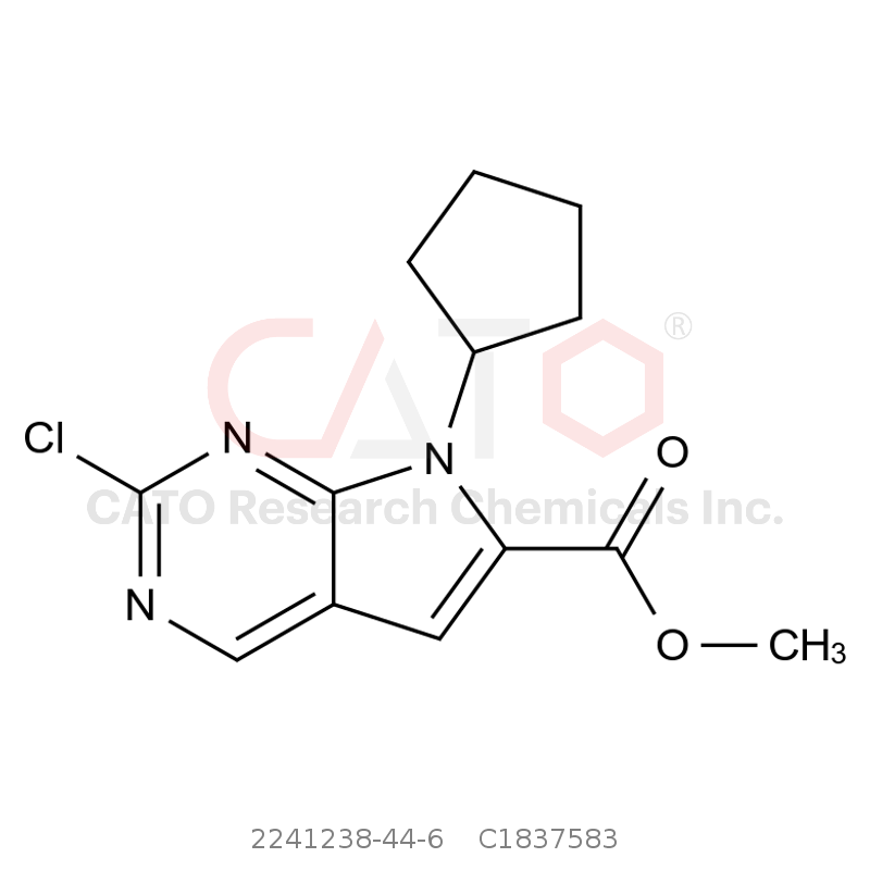 CAS No.:2241238-44-6,Methyl 2-chloro-7-cyclopentyl-7H-pyrrolo[2,3-d]pyrimidine-6-carboxylate