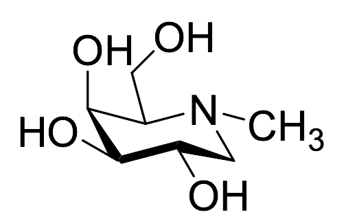 (2R,3S,4R,5S)-2-(羟甲基)-1-甲基哌啶-3,4,5-三醇 N-Methyl Deoxygalactonojirimycin CAS 141206-22-6 结构式 Chemical Structure