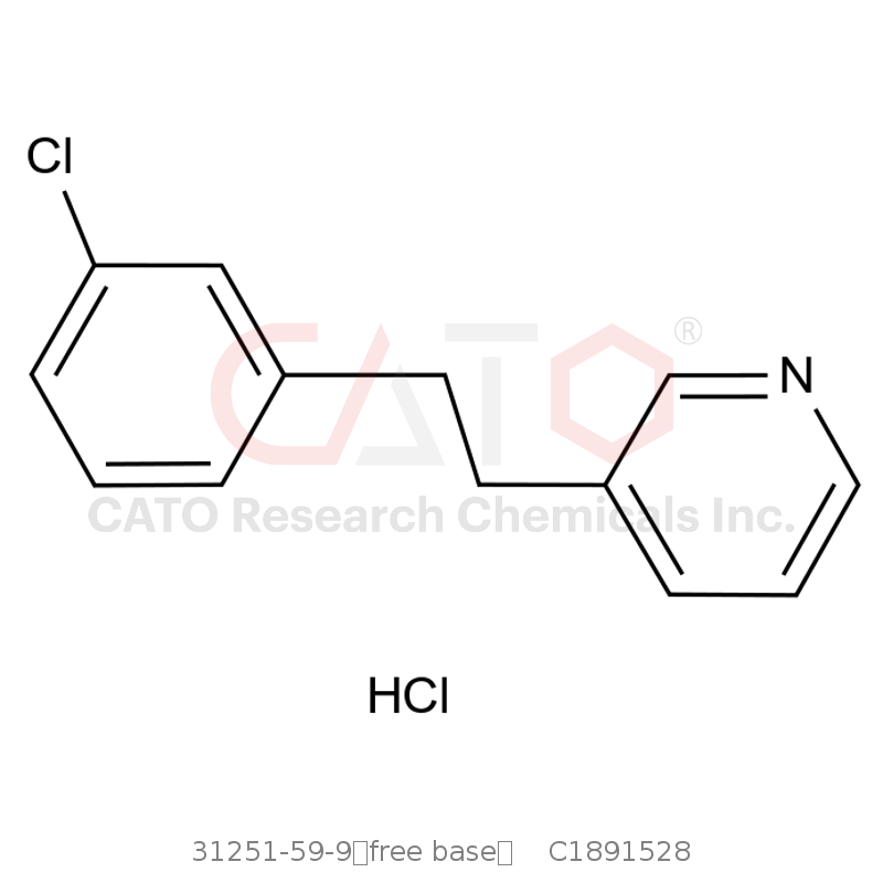 CAS No.:31251-59-9（free base）,3-(3-chlorophenethyl)pyridine HCI