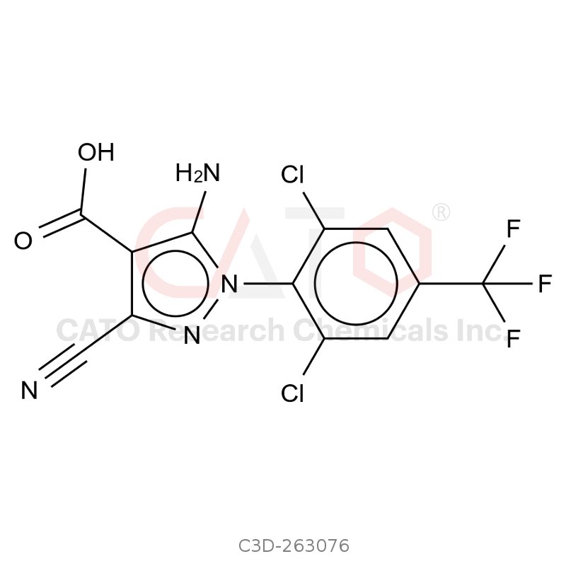 5-amino-3-cyano-1-(2,6-dichloro-4-(trifluoromethyl)phenyl)-1H-pyrazole-4-carboxylic acid