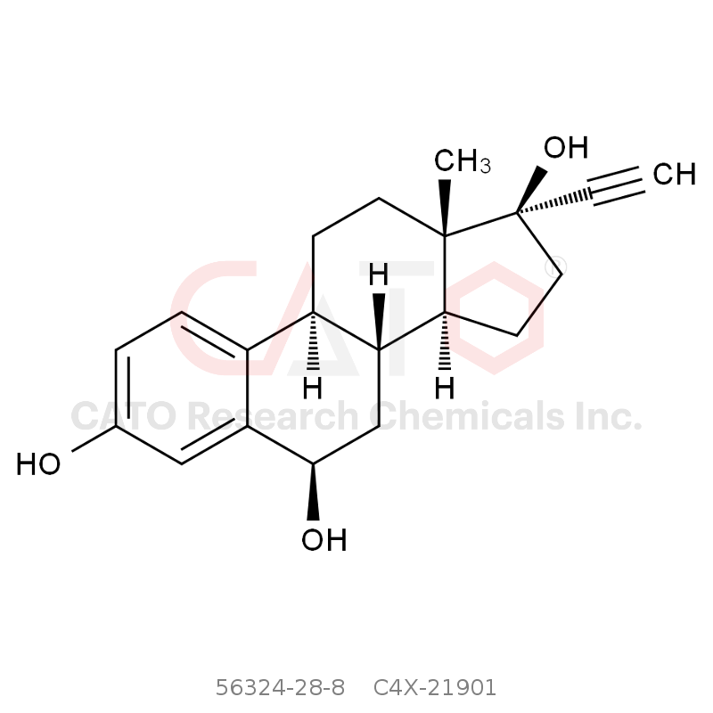 CAS No.:56324-28-8,Ethynylestradiol EP Impurity F (6-beta-Hydroxy Ethynylestradiol)