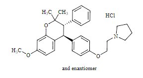 盐酸奥美昔芬 Ormeloxifene Hydrochloride CAS 51023-56-4 结构式 Chemical Structure