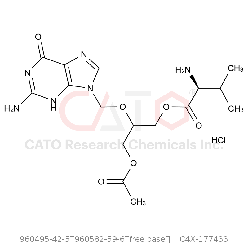 CAS No.:960495-42-5；960582-59-6（free base）,Valganciclovir Impurity 33 HCI
