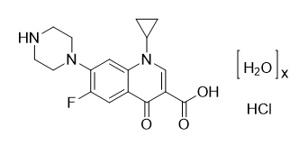  Ciprofloxacin Hydrochloride xhydrate CAS 128074-72-6 结构式 Chemical Structure