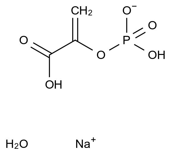 磷酸-丙酮酸单钠盐x水合物 Phospho(enol)pyruvic acid monosodium salt hydrate CAS 53823-68-0 结构式 Chemical Structure