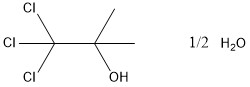 1,1,1-三氯-2-甲基-2-丙醇半水合物 1,1,1-Trichloro-2-methyl-2-propanol hemihydrate CAS 6001-64-5 结构式 Chemical Structure