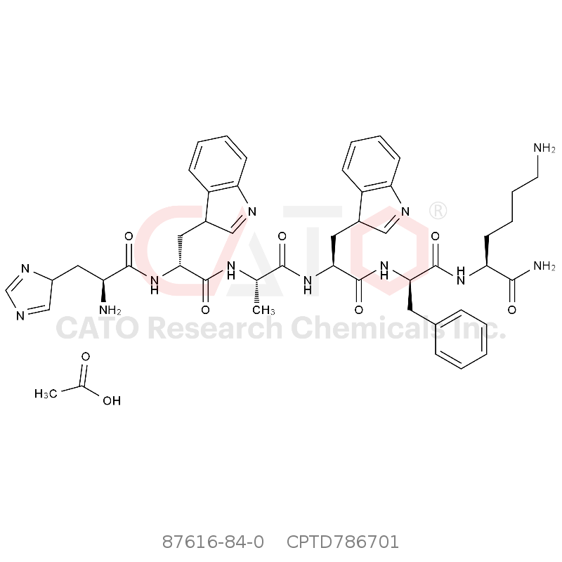 CAS No.:87616-84-0,(D-色氨酸7,丙氨酸8,D-苯丙氨酸10)-α-MSH肽(6-11)酰胺