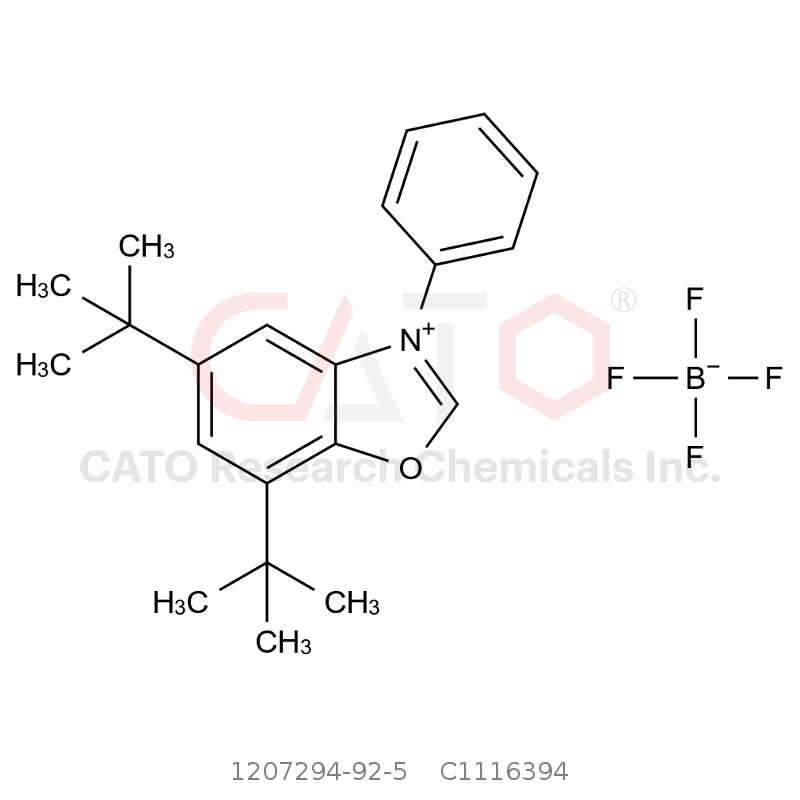 CAS No.:1207294-92-5,5,7-二叔丁基-3-苯基苯并[d]恶唑-3-鎓四氟硼酸盐