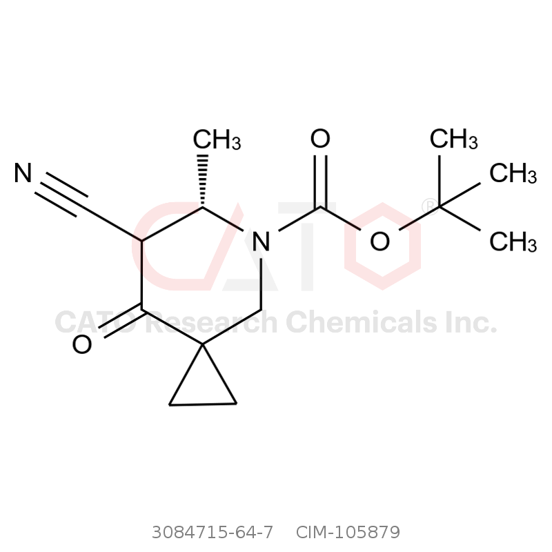 CAS No.:3084715-64-7,tert-butyl (6S)-7-cyano-6-methyl-8-oxo-5-azaspiro[2.5]octane-5-carboxylate