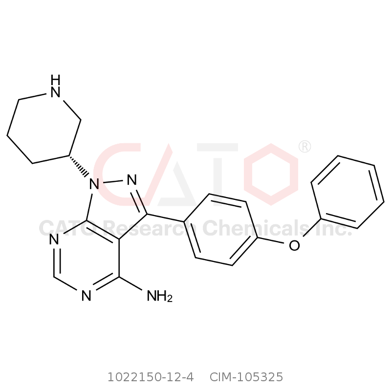 CAS No.:1022150-12-4,(R)-3-(4-phenoxyphenyl)-1-(piperidin-3-yl)-1H-pyrazolo[3,4-d]pyrimidin-4-amine