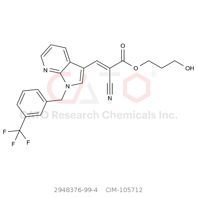 CAS No.:2948376-99-4,3-hydroxypropyl (E)-2-cyano-3-(1-(3-(trifluoromethyl)benzyl)-1H-pyrrolo[2,3-b]pyridin-3-yl)acrylate