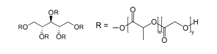 Poly (lactide-co-glycolide) 5-Arm, Adonitol initiated  (Mn: 40,000 – 60,000 Da) structure