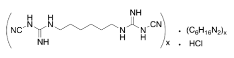 聚六亚甲基双胍盐酸盐 Poly (hexamethylene biguanide) hydrochloride CAS 27083-27-8 结构式 Chemical Structure