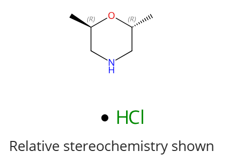 盐酸反-2,6-二甲基吗啉 trans-2,6-dimethylmorpholine hydrochloride CAS 59229-61-7 结构式 Chemical Structure