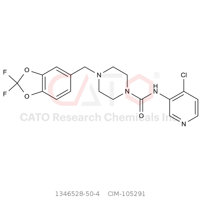 CAS No.:1346528-50-4,N-(4-chloropyridin-3-yl)-4-((2,2-difluorobenzo[d][1,3]dioxol-5-yl)methyl)piperazine-1-carboxamide