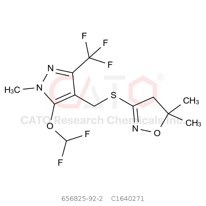 CAS No.:656825-92-2,3-(((5-(Difluoromethoxy)-1-methyl-3-(trifluoromethyl)-1H-pyrazol-4-yl)methyl)thio)-5,5-dimethyl-4,5-dihydroisoxazole