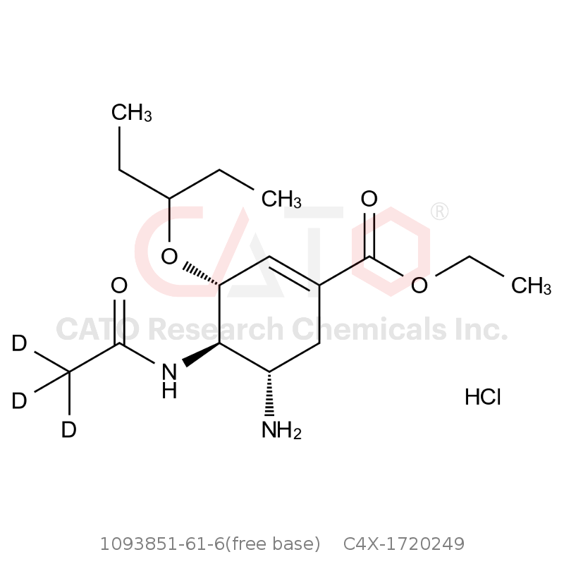 CAS No.:1093851-61-6(free base),Oseltamivir Hydrochloride D3
