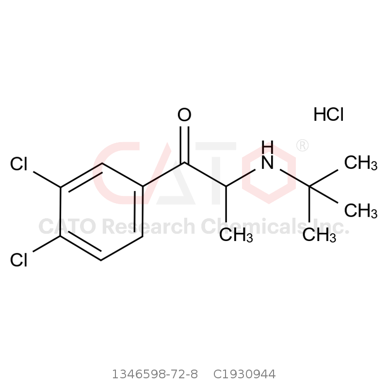 CAS No.:1346598-72-8,2-(tert-butylamino)-1-(3,4-dichlorophenyl)propan-1-one hydrochloride