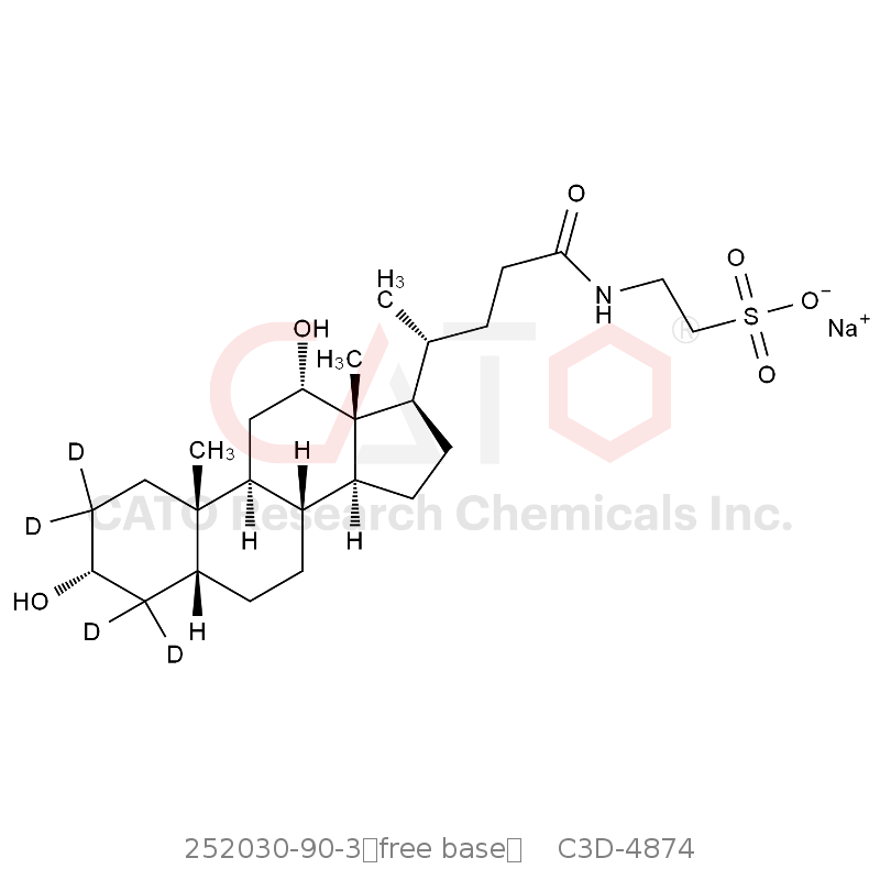 CAS No.:252030-90-3（free base）,Taurocholic Acid D4 Sodium Salt