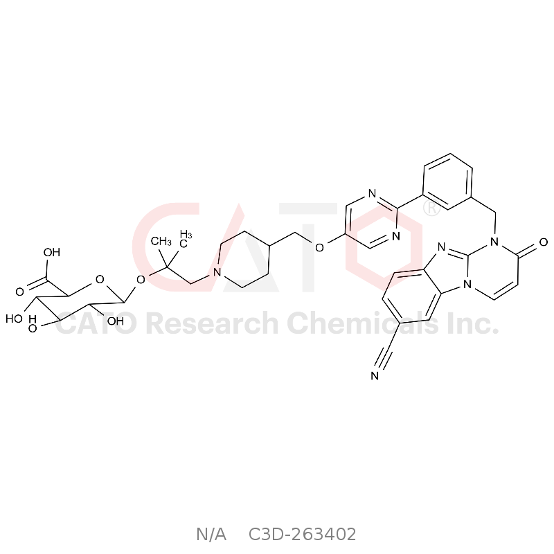 (2S,3S,4S,5R,6S)-6-((1-(4-(((2-(3-((7-cyano-2-oxobenzo[4,5]imidazo[1,2-a]pyrimidin-1(2H)-yl)methyl)phenyl)pyrimidin-5-yl)oxy)methyl)piperidin-1-yl)-2-methylpropan-2-yl)oxy)-3,4,5-trihydroxytetrahydro-2H-pyran-2-carboxylic acid