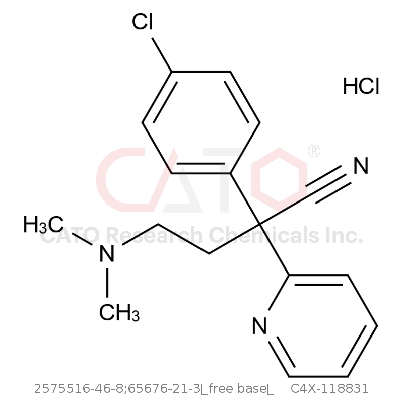 CAS No.:2575516-46-8;65676-21-3（free base）,氯苯那敏EP杂质D盐酸盐