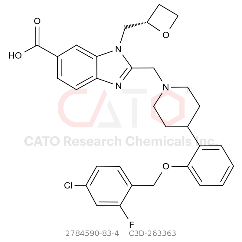 CAS No.:2784590-83-4,(S)-2-[[(4-[2-[(4-氯-2-氟苄基)氧基]苯基]哌啶-1-基)甲基]-1-(氧杂环丁烷-2-基甲基)-1H-苯并[d]咪唑-6-羧酸