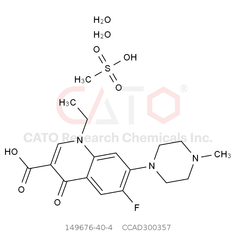 CAS No.:149676-40-4,Pefloxacin Methane Sulfonate Dihydrate