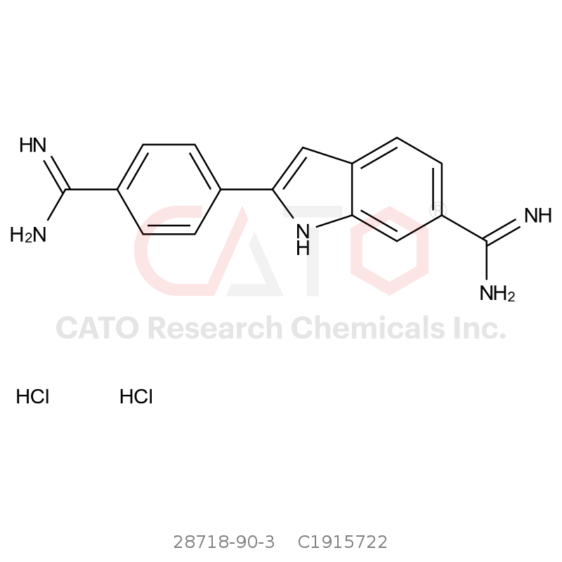CAS No.:28718-90-3,2-(4-Carbamimidoylphenyl)-1H-indole-6-carboximidamide dihydrochloride