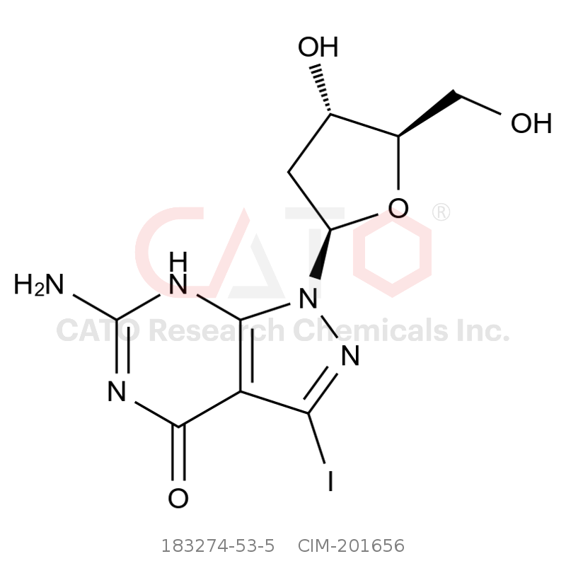 CAS No.:183274-53-5,6-Amino-1-((2R,4S,5R)-4-hydroxy-5-(hydroxymethyl)tetrahydrofuran-2-yl)-3-iodo-1,7-dihydro-4H-pyrazolo[3,4-d]pyrimidin-4-one