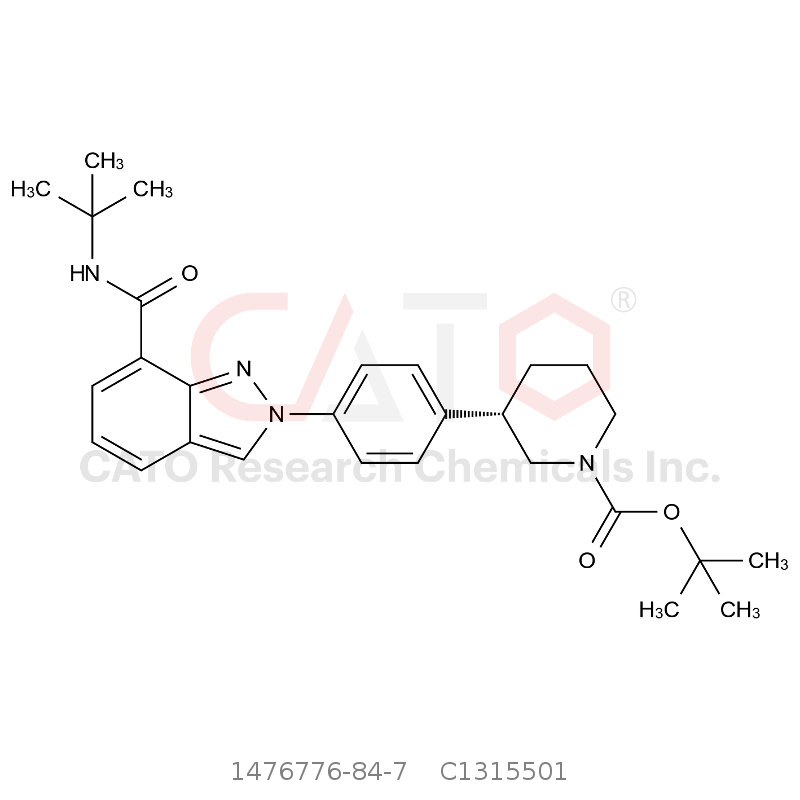 CAS No.:1476776-84-7,（S） 3-（4-（7-（叔丁基氨基甲酰基）-2H-吲唑-2-基）苯基）哌啶-1-甲酸叔丁酯